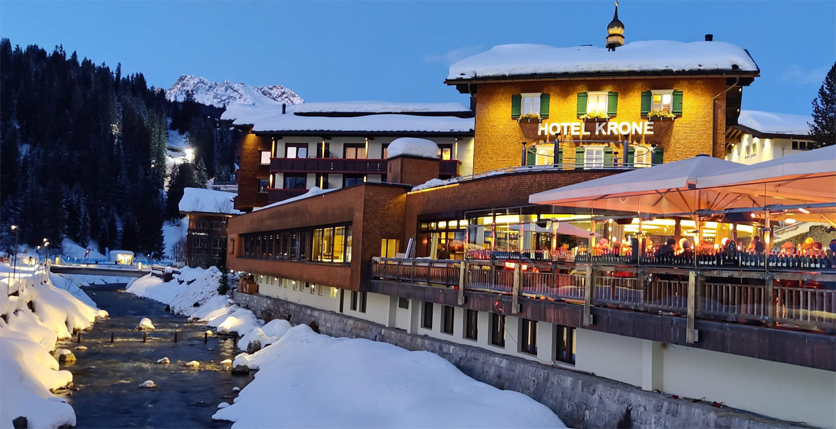 Apres-ski in Lech bij hotel Krone